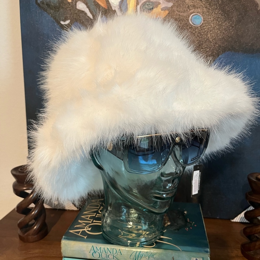 Snow White Fuzzy Faux Fur Hat